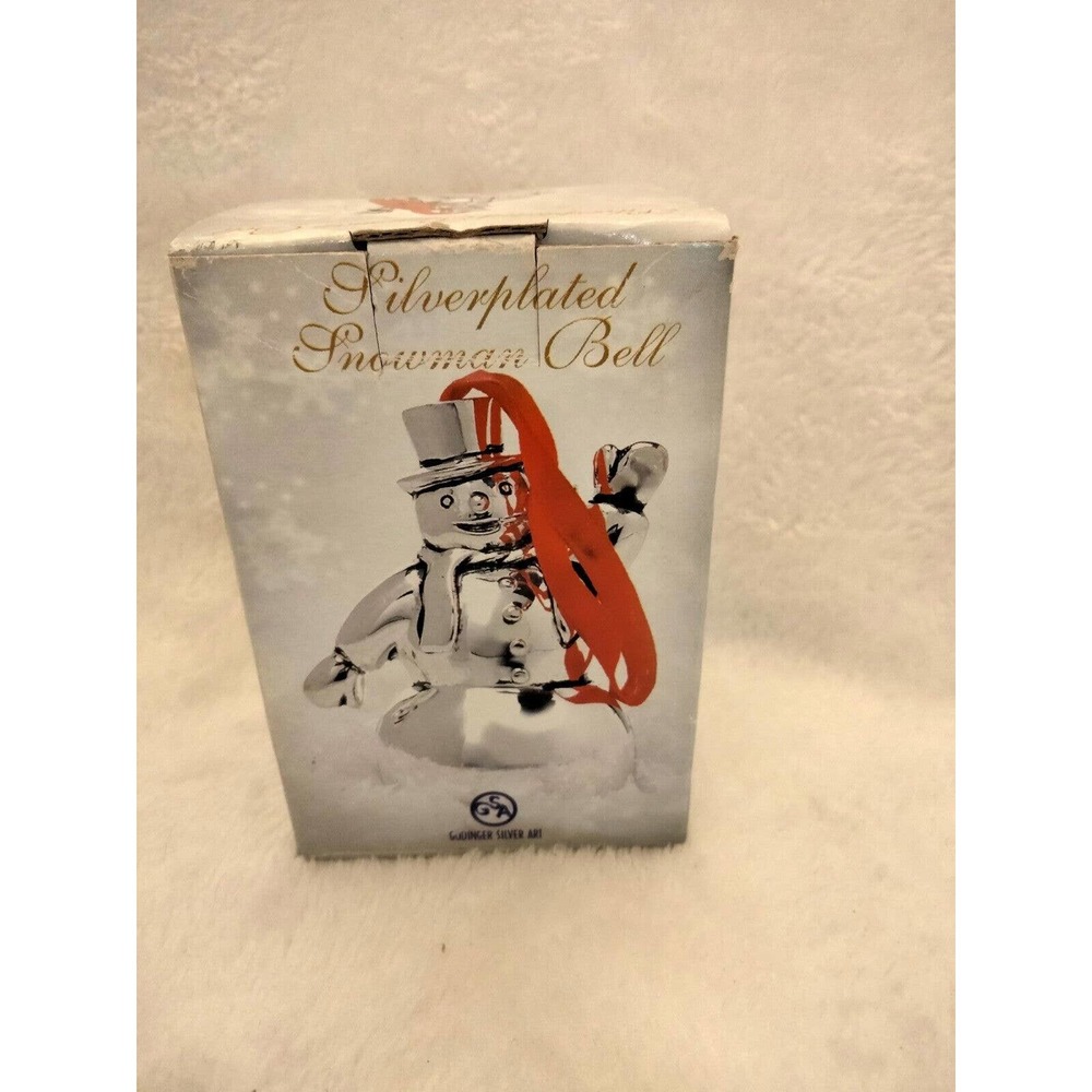 Godinger Silver Plate Snowman Bell Ornament